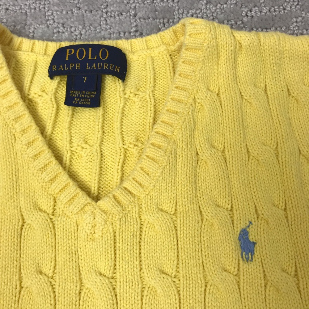 Polo Ralph Lauren yellow cotton vest boys